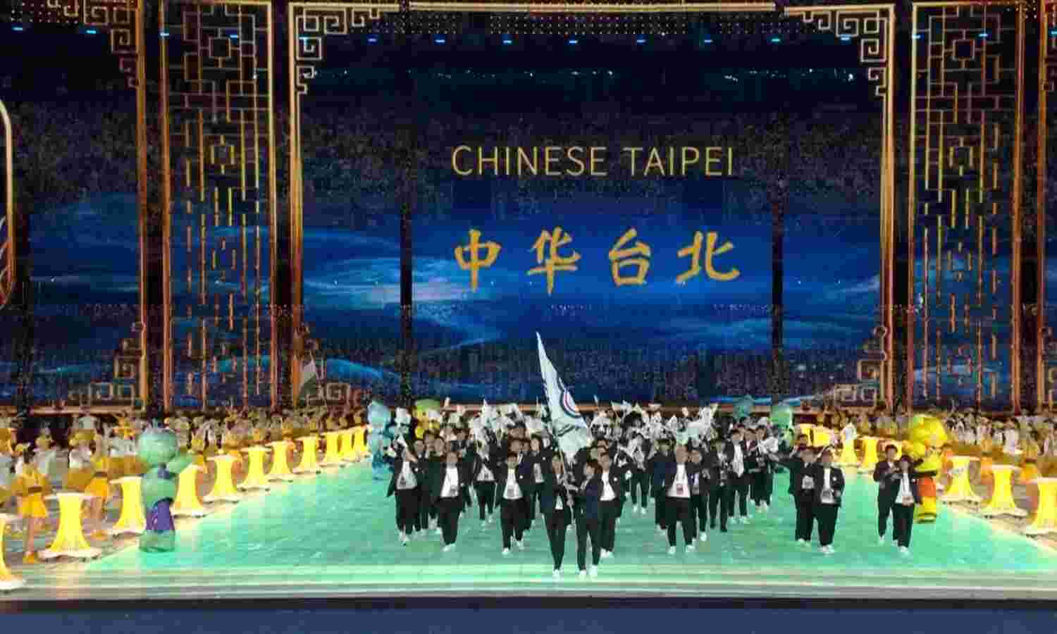 Chinese Taipei athletes walk in to the Hangzhou... ... Asian Games 2023 Opening ceremony live: Asian Games declared open