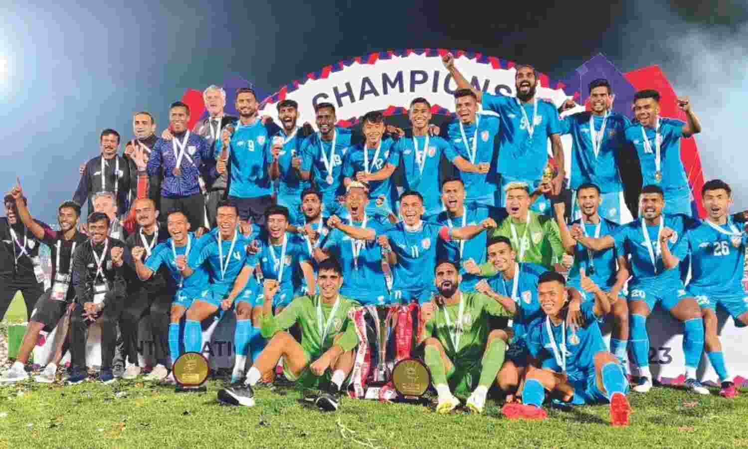 India football team beats Kyrgyz Republic 2-0 to win Tri-Nation tournament