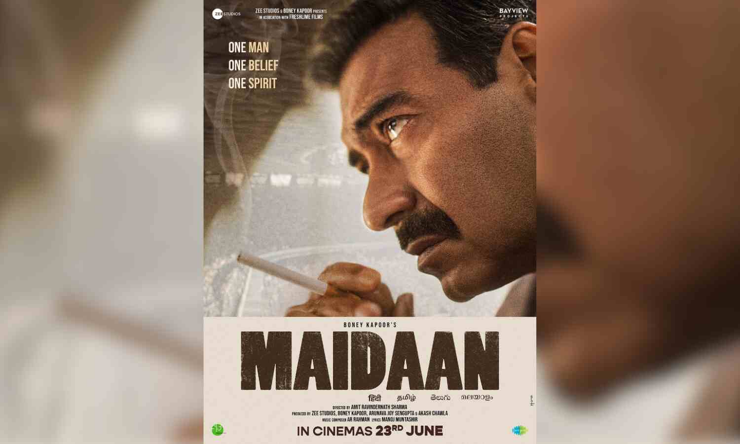 Ajay Devgn shares new poster of Maidaan, teaser to be out soon
