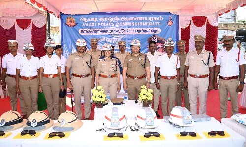 Summer initiative: Buttermilk and cooling helmets for cops launched by Avadi police