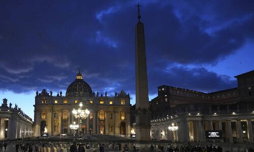 Life imitates art as Pope Francis fights pneumonia while Conclave heads into Academy Awards